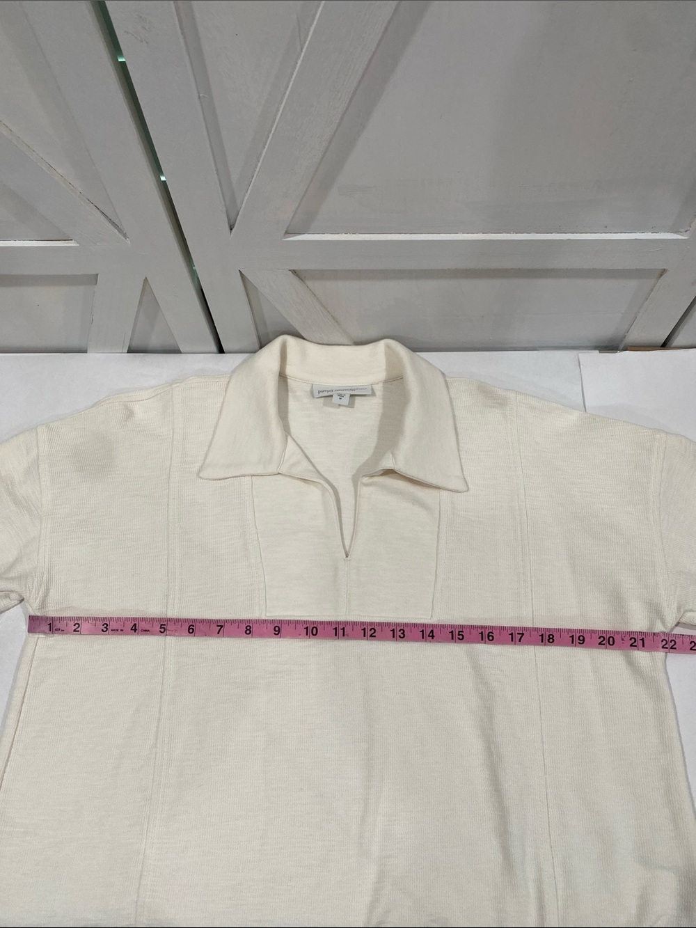 Pure Jill Organic Cotton French Terry Collared Pullover Top Size M - Picture 7 of 10